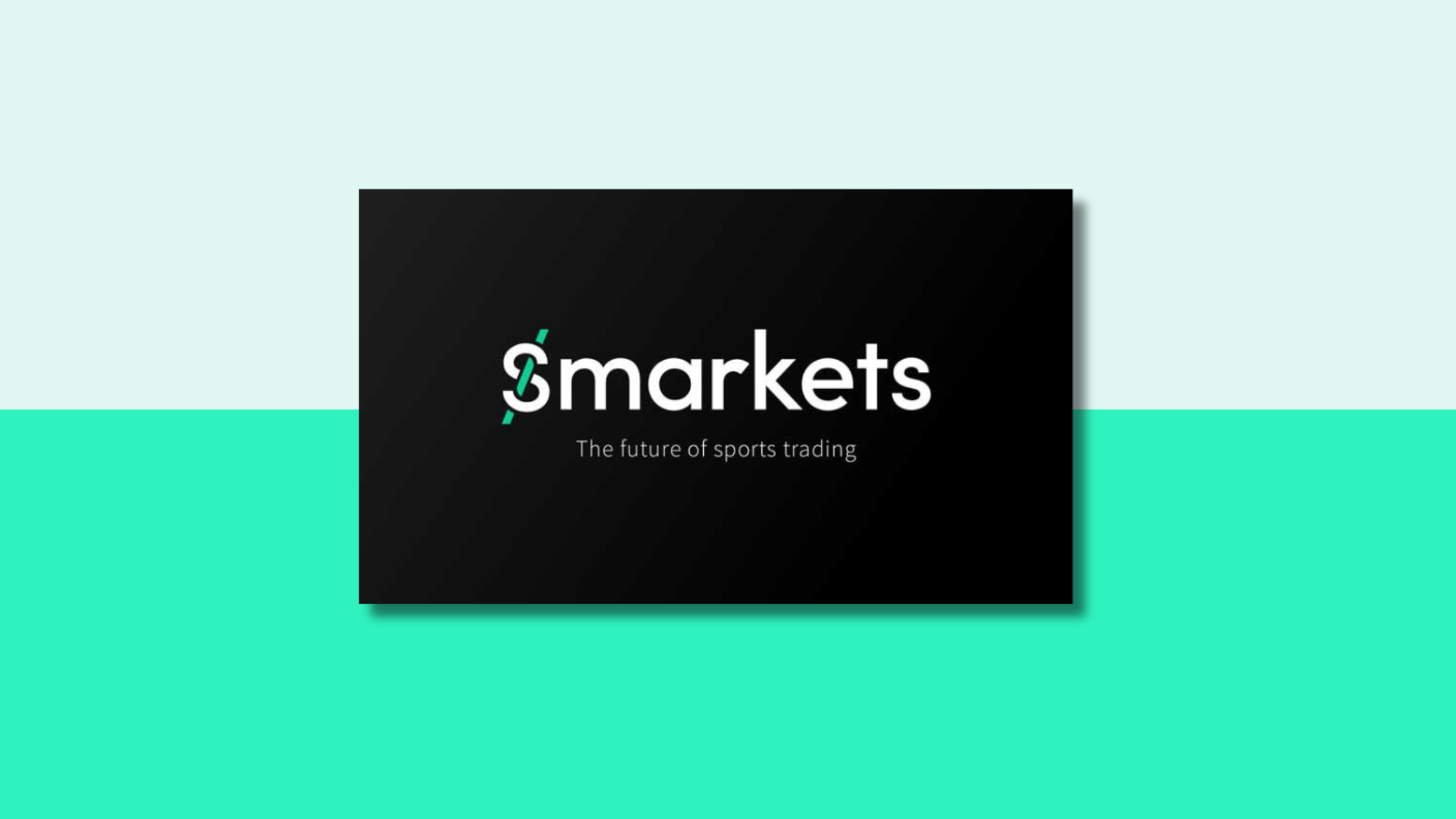 black rectangle background with white smarkets logo on